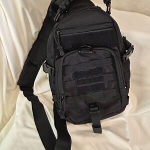 Men's Black Tactical Sling Backpack